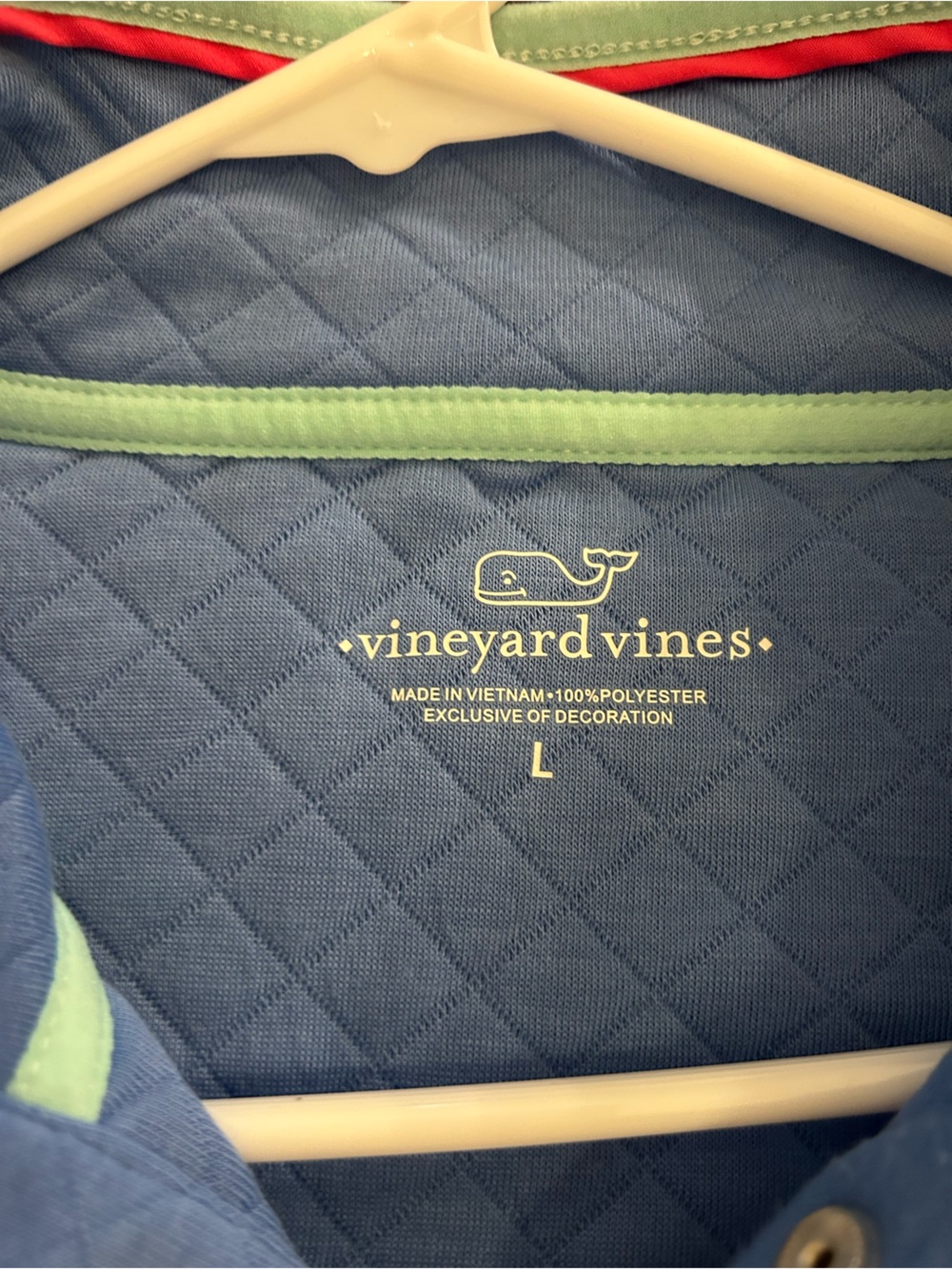 Vineyard vines diamond quilted t snap pullover size large gently used - Picture 3 of 3